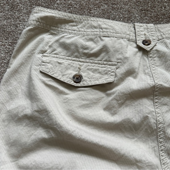 Y2K Charter Club Cream Pinstripe Ankle Cargo Pants Women’s Size 14 Preppy Spring - Picture 11 of 16